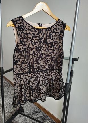 Майка блуза ажур 14 европ баска