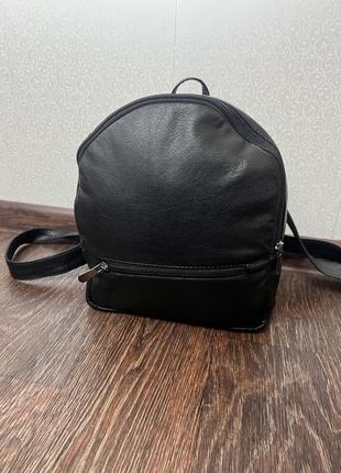 Рюкзак черный под кожу маленький