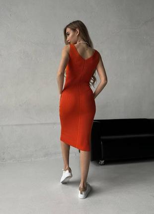 Яркий оранжевый сарафан платье трикотажное4 фото