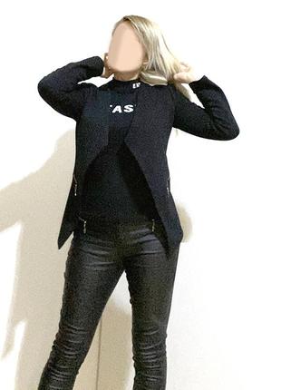 Eur 36-38 черный короткий кардиган пиджак накидка женский7 фото
