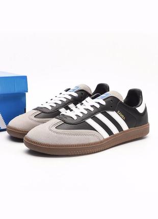 Крутые кроссовки adidas samba og triple trouble black чёрные