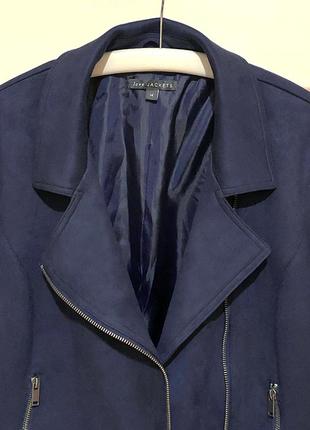 M-l вітровка косуха з тканини під замшу темно-синя жіноча ветровка куртка6 фото