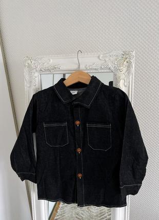 Джинсовая куртка рубашка для парня 4-5р черная джинсовая рубашка куртка джинсовая черная для парня