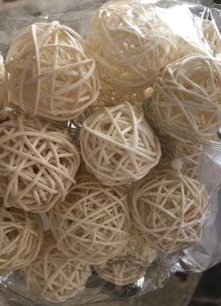 Гірлянда кульки led світлодіодна. для дизайну. ротанг. на батарейках.6 фото