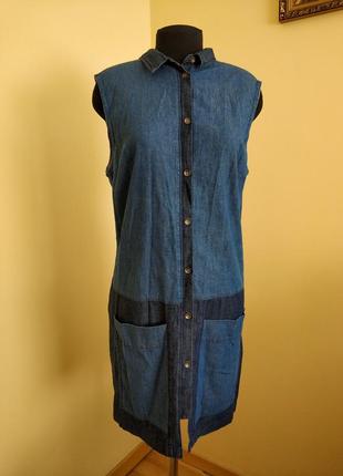 Трендовий халат сукня 100%коттон сарафан джинс