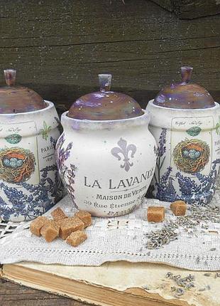 Набір дерев'яних баночок