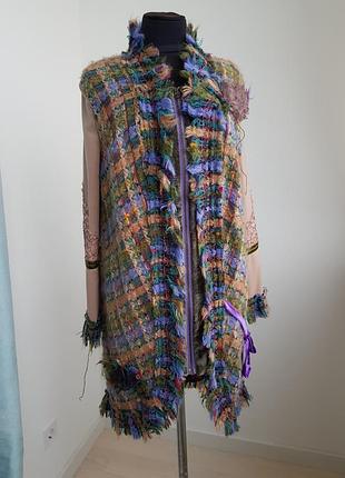 Кардиган легкое пальто hand made шерсть