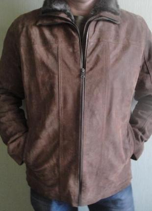 Стильная кожаная мужская куртка castellani италия оригинал.2 фото