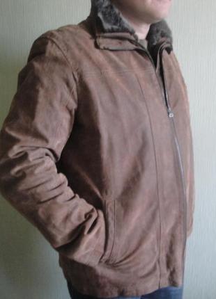 Стильная кожаная мужская куртка castellani италия оригинал.