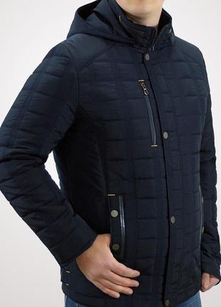 Демисезонная темно-синяя мужская куртка (48-58р)2 фото