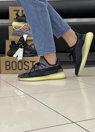 Кроссовки adidas yeesy boost 350 black / gray / lime7 фото