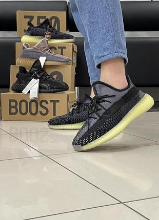 Кроссовки adidas yeesy boost 350 black / gray / lime8 фото