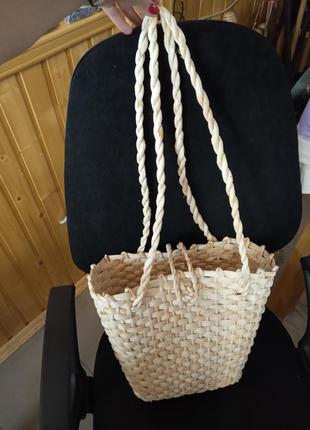 Новая  плетеная соломенная сумка2 фото