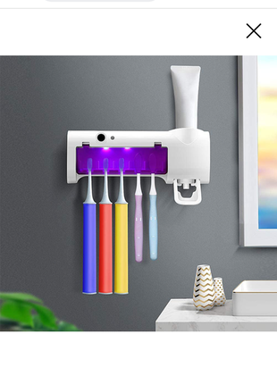 Органайзер для хранения зубных щеток и зубной пасты с ультрафиолетом1 фото