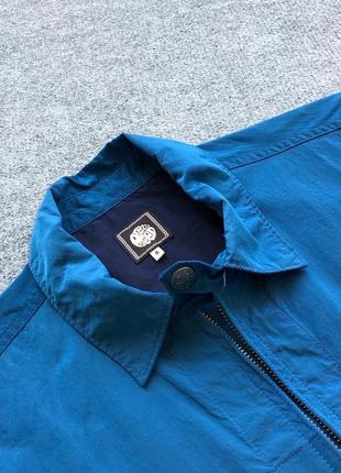 Нейлонова куртка оверширт pretty green kaiser nylon overshirt zip jacket blue5 фото
