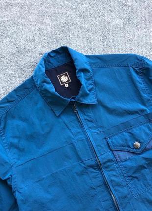 Нейлонова куртка оверширт pretty green kaiser nylon overshirt zip jacket blue3 фото