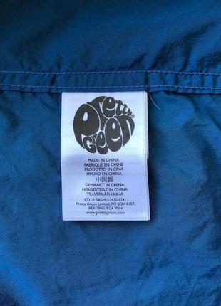 Нейлонова куртка оверширт pretty green kaiser nylon overshirt zip jacket blue10 фото