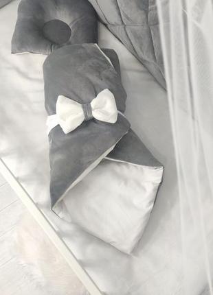 Ніжна велюрова постіль в ліжечко2 фото