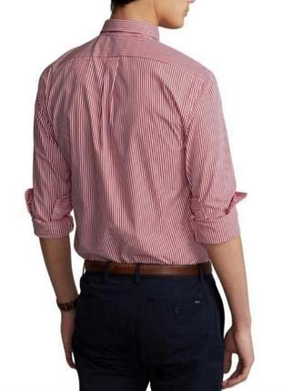 Котоновая рубашка в полоску ralph lauren custom fit ☕ размер xl/50-52рр2 фото