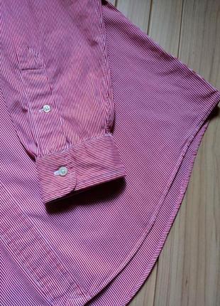 Котоновая рубашка в полоску ralph lauren custom fit ☕ размер xl/50-52рр7 фото