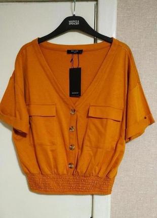 Reserved новая! блуза/рубашка желто-горчичного цвета , стильный и модный дизайн5 фото
