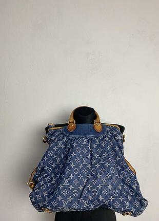 Джинсовка шкіряна сумка louis vuitton