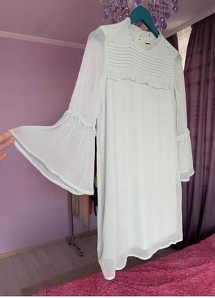 Мятна сукня мохіто, сукня з воланом, сплачуючи, плаття плаття з воланами сукню з воланом плаття mohito6 фото
