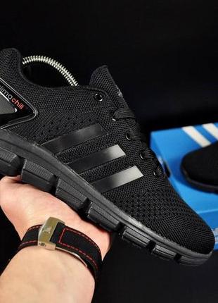 Дышащие летние мужские кроссовки адедас черные текстильная сетка adidas деми, демисезонные осенние, веснушки, летние (на осень, весна, лето5 фото