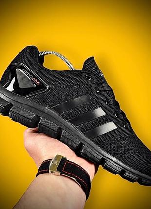 Дышащие летние мужские кроссовки адедас черные текстильная сетка adidas деми, демисезонные осенние, веснушки, летние (на осень, весна, лето1 фото