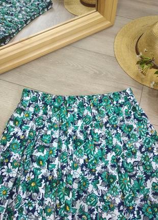 Sixth sense винтажная меди юбка плиссе в цветочный принт размер s m l в стиле laura ashley6 фото