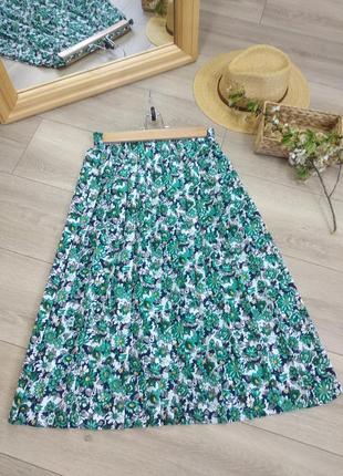 Sixth sense винтажная меди юбка плиссе в цветочный принт размер s m l в стиле laura ashley5 фото