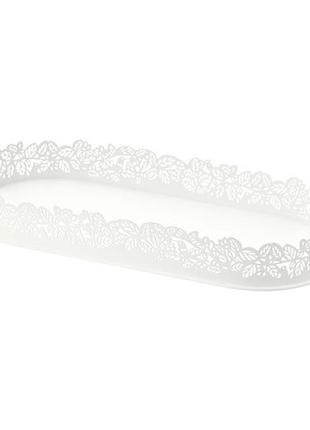 Блюдо для свечи, овальный белый, 35х15 см