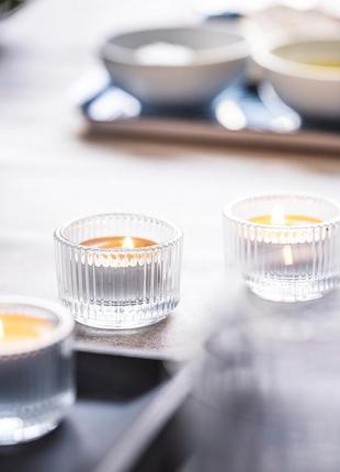 Подсвечник для свечи-таблетки, прозрачное стекло, 3, 5 см