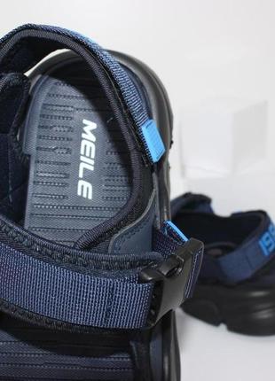 Синие спортивные мужские летние сандалии, босоножки5 фото