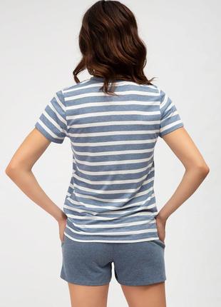 Жіноча піжама з модалу блакитного кольору футболка та шорти тм roksana 1179/0632 фото