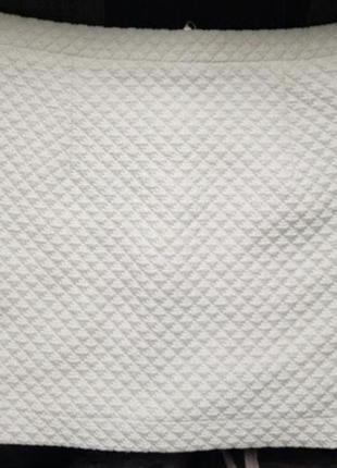 Брендовая базовая летняя топовая белая фактурная короткая мини юбка в рубчик с карманами zara на молнии s5 фото