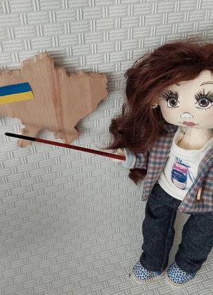 Текстильная кукла ручной работы в деловом стиле2 фото
