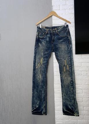 Вінтажні джинси з потертостями джинси рванки принт варка вінтаж west end 29р
