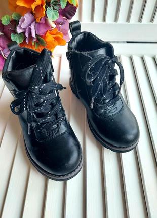 Ботинки черные демисезонные осень весна кожаные кожа для мальчика clarks3 фото