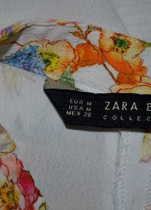 28/м фирменная женская рубашка блузка блуза рубашка цветочный принт зара zara8 фото