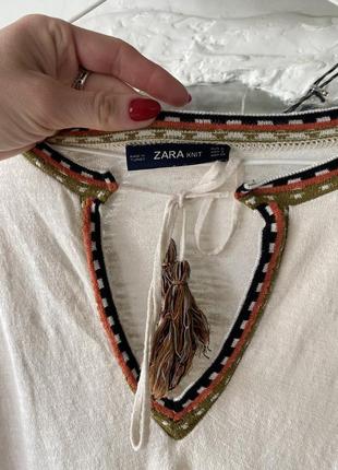 Zara платье вязаное вышитое вышиванка3 фото