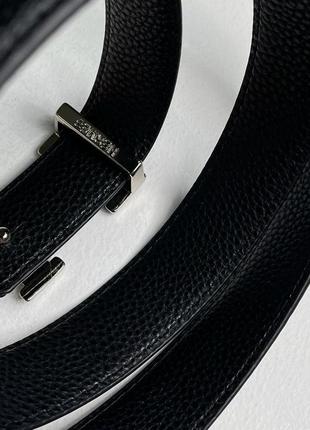 Ремень hermes leather belt black / silver черный женский / мужской3 фото