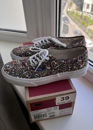 Кеды vans u authentic (liberty) paisle true white разноцветные унисекс 39 р 25 см2 фото