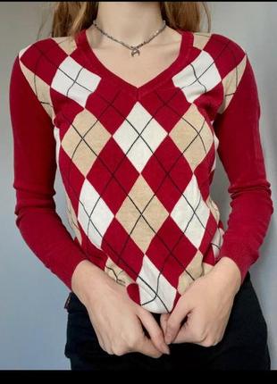 Брендовый классический джемпер tommy hilfiger l