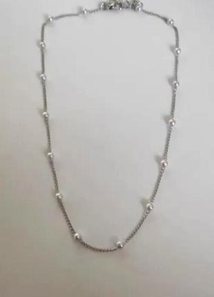 Ожерелье чокер бижутерия украшение на шею цепочку с жемчужинами перла чокер короткий