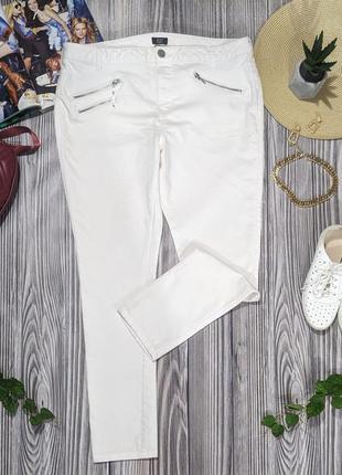 Белые тонкие джинсы f&f #2582