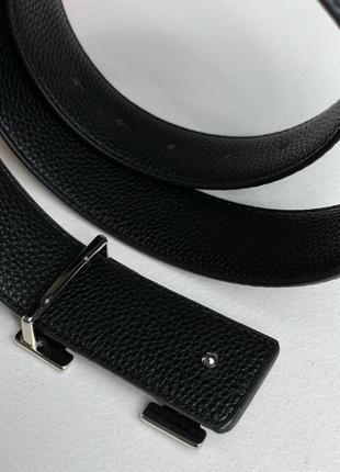 Ремень hermes leather belt black / silver черный женский / мужской3 фото