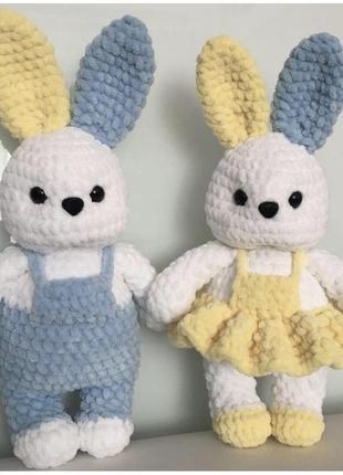 Набор комплект игрушек ручной работы зайчики