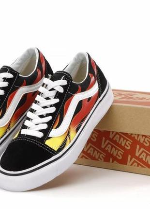 Женские кеды vans old skool black orange 36-37-38-39-40-411 фото