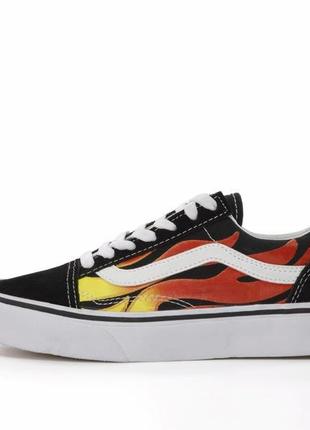 Мужские кеды vans old skool black orange 40-41-42-43-44-44.52 фото